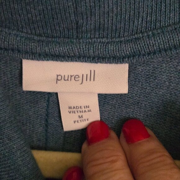 J. Jill Pure Jill Turquoise 3/4 Sleeve Cowl Neck Tunic Oversized Sweater Size Mp - Picture 5 of 6